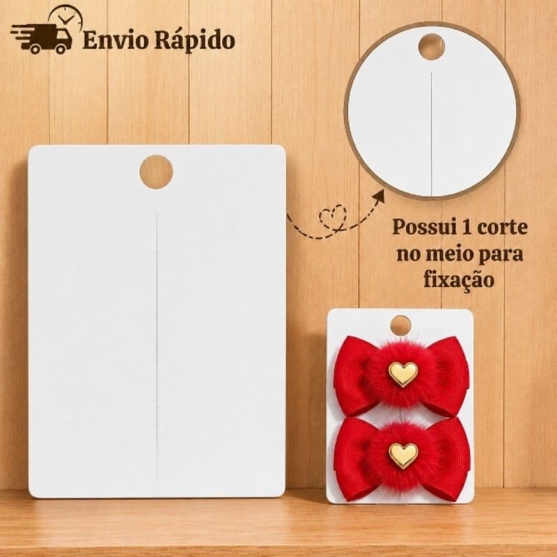 200 Cartelas Tag para Kit Bico de Pato/Laços/Presilha/Hair Clips/Nuvem/Papeletas/Embalagem