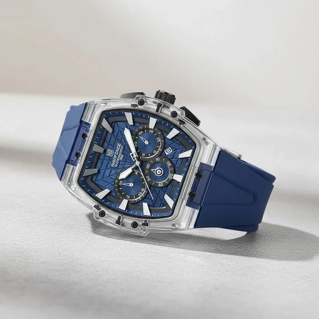 Relógio Masculino de Pulso Original Naviforce Esportivo Elegante Casual Moderno Presente Para Homem