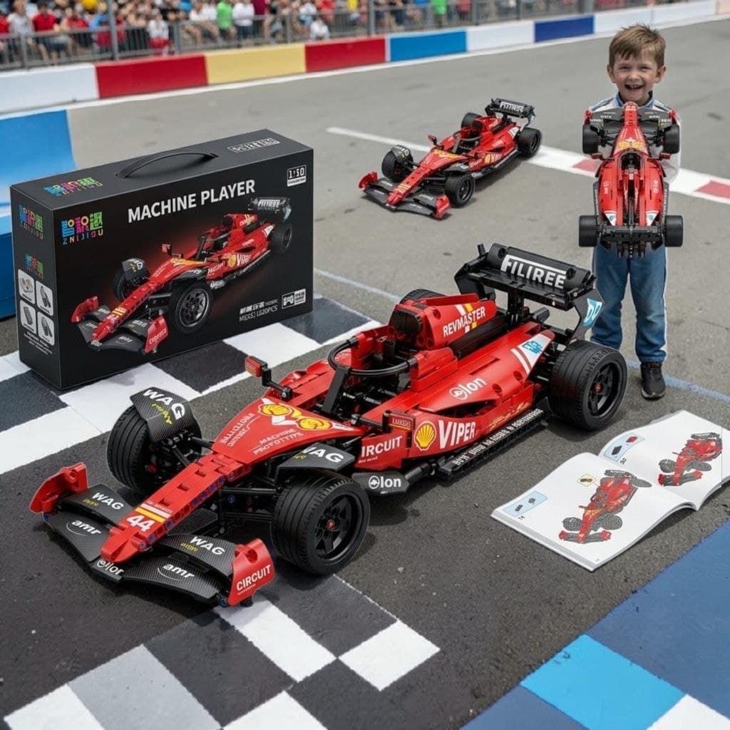 Super Carro Vermelho Esportivo F1Bloco de Montar Colecionador 1020 pcs
