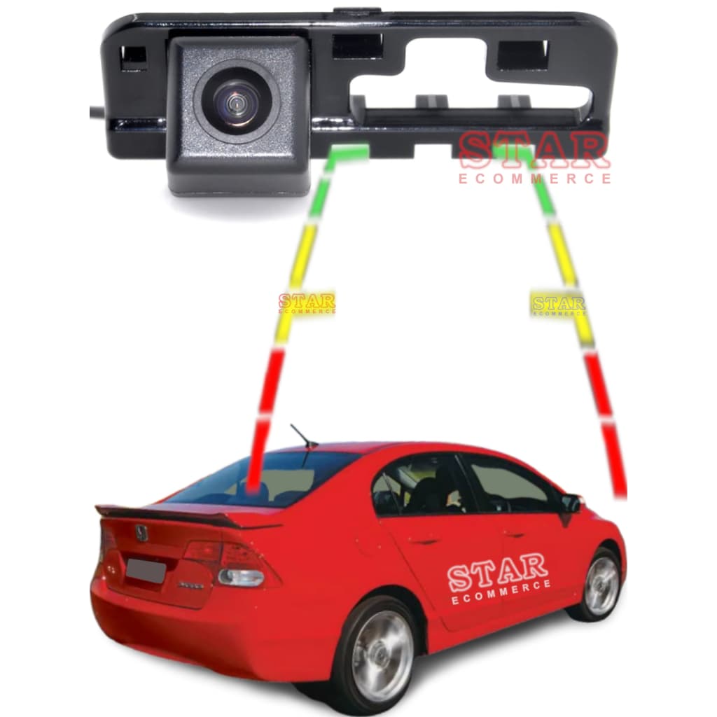 Câmera de Ré Honda Civic 2007 2008 2009 2010 2011 Específica Encaixe Original Abaixo da Luz de Placa