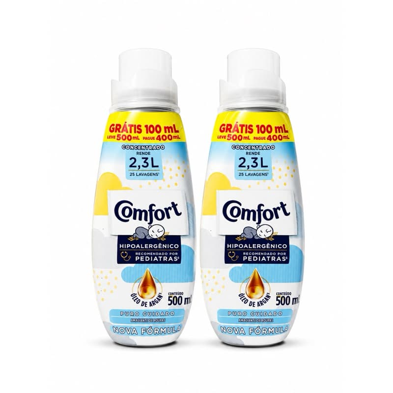 Kit 2 Amaciantes Comfort Puro Cuidado Intense  concentrado500ml