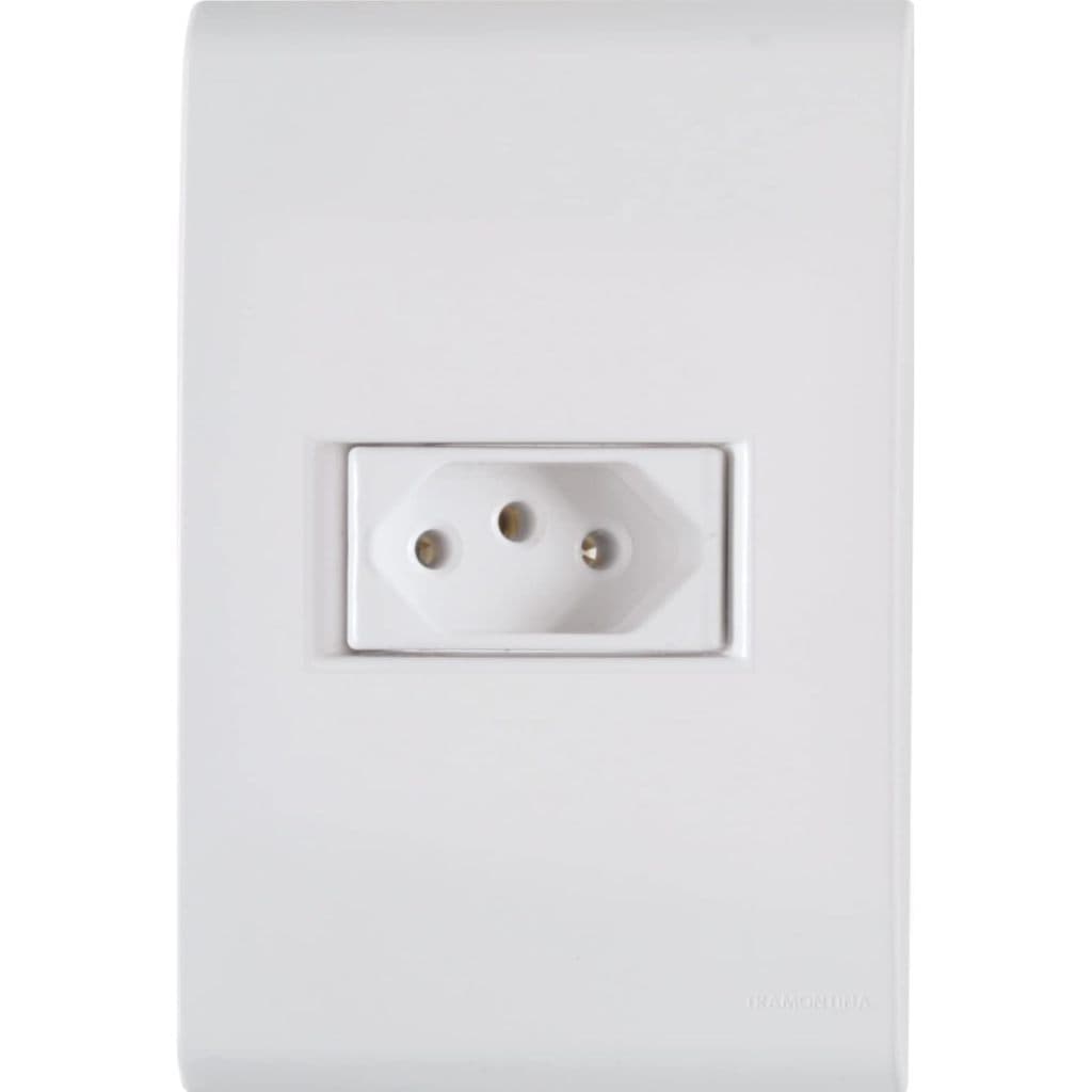 Tramontina Conjunto 4x2 com 1 Tomada 2P+T Liz 10 A 250 V Branco
