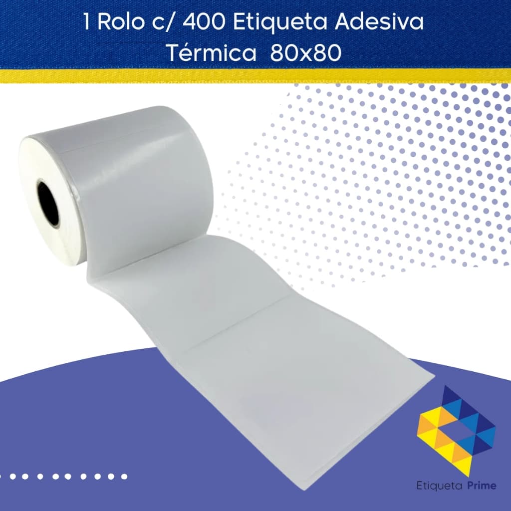 Etiquetas Térmica Branca 80x80 com 400 etiquetas cada