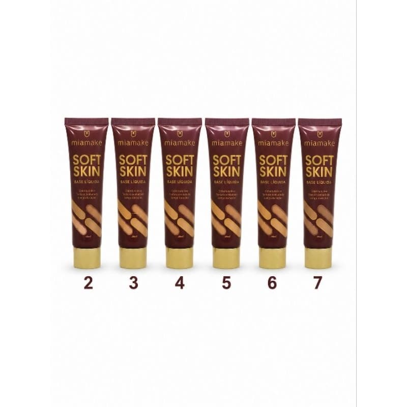 Mia Make Base Líquida Soft Skin Efeito Matte Alta Cobertura Resistente à Água 30ml
