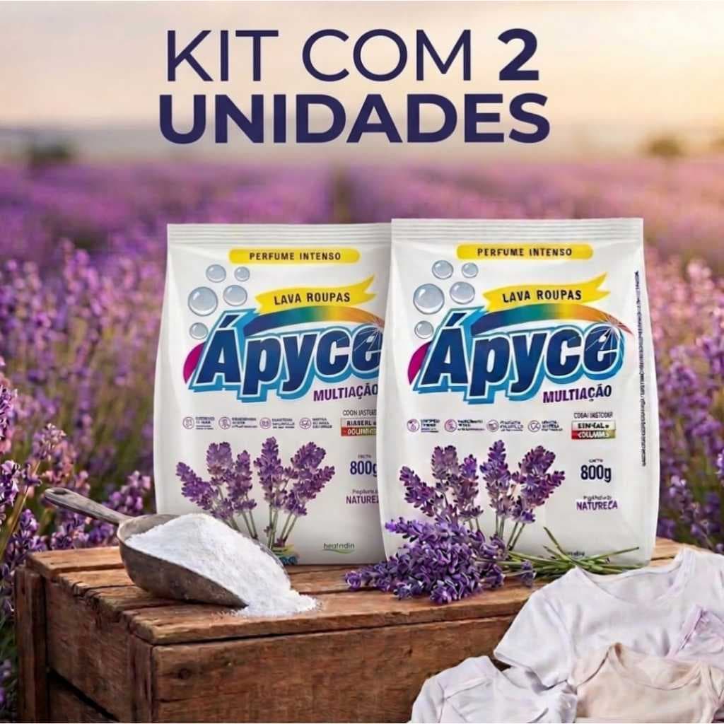 kIT 2 Unid. Lava Roupas Sabão em Pó Apyce 800gr