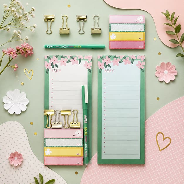 KIT BLOCO ADESIVO FLOWERS- 10 PEÇAS - FOFY