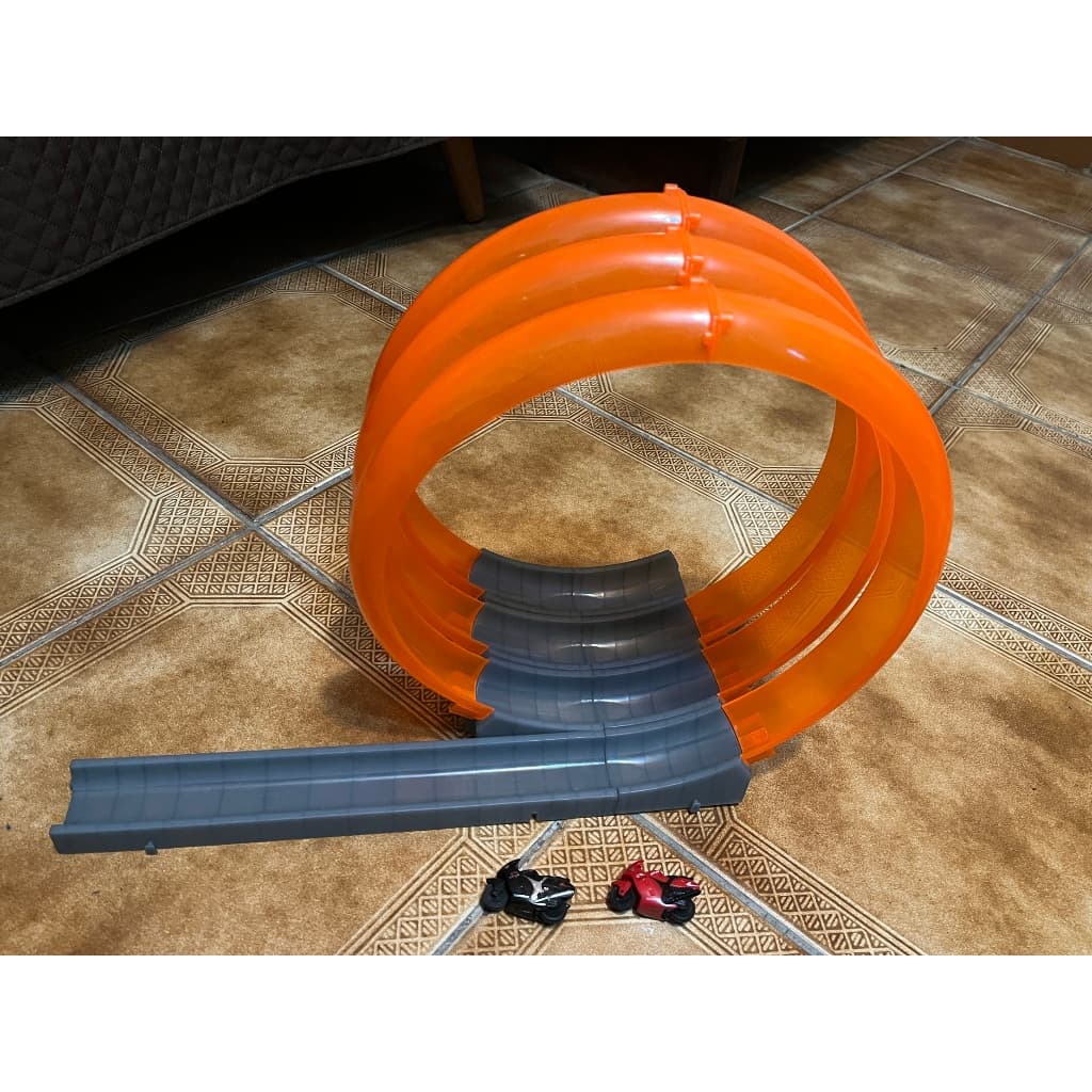 brinquedo motovelocidade Pista Moto Flash Radical com 3 Looping fricção