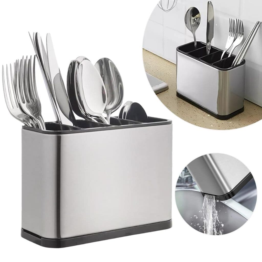 Escorredor Porta Talheres Inox Cozinha Mesa Organização