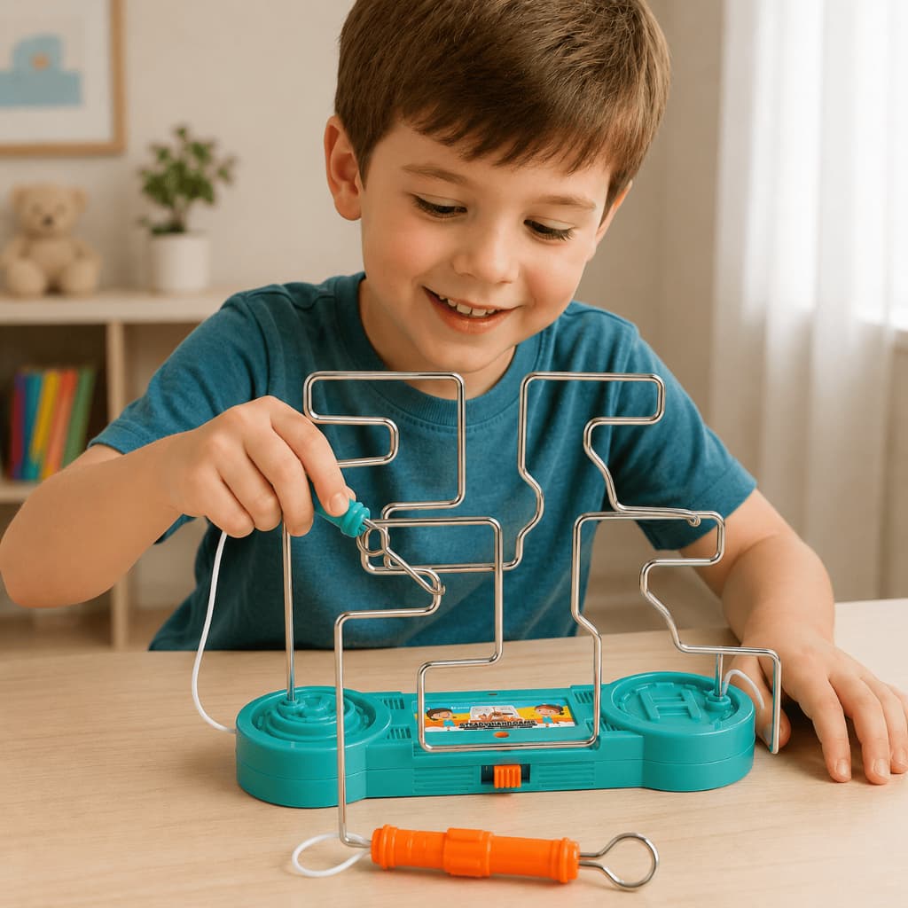 Labirinto Elétrico Brinquedo Educativo Crianças Com Luzes Som Não dá Choque, jogo educativo, jogo familia, montessori