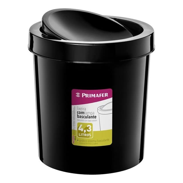 Lixeira Plástica Redonda Tampa Basculante Lixo 4,3l Atlas Lavabo Banheiro Pia BR ou PT