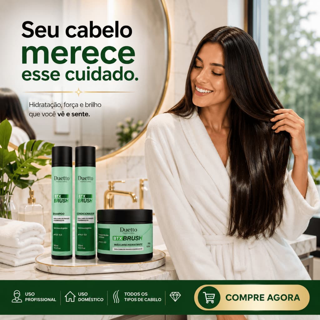 Kit BTX Brush Duetto Professional Tratamento Capilar Hidratação Profunda Repara