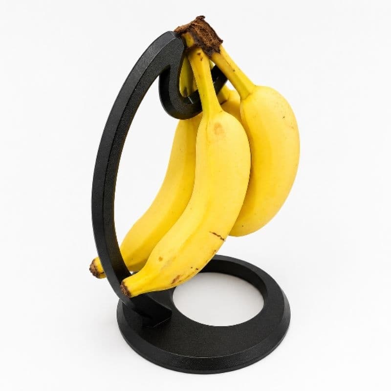 Fruteira porta Bananas de Mesa Suporte para Bananas Organizador de Frutas Decorativo Preto
