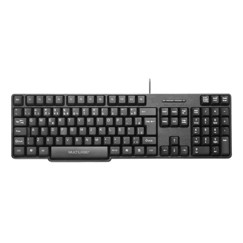 Teclado com Fio Slim Conexão PS2 Cabo de 130cm Resistente Água Preto - TC225