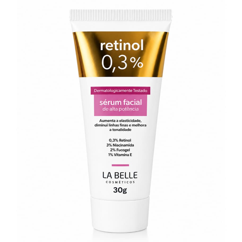 Sérum Facial Retinol 0,3% Alta Potência - Pele Mais Firme, Lisa e Uniforme 30g