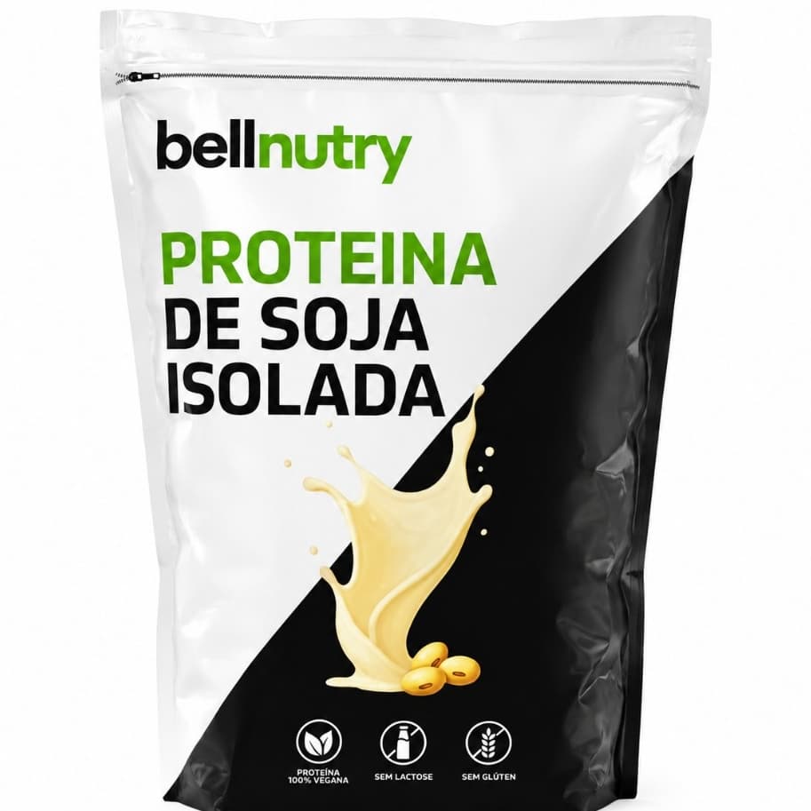 Proteína de Soja Isolada Pura Bellnutry 500g – 90% Proteína, Vegana, Sem Lactose, Natural