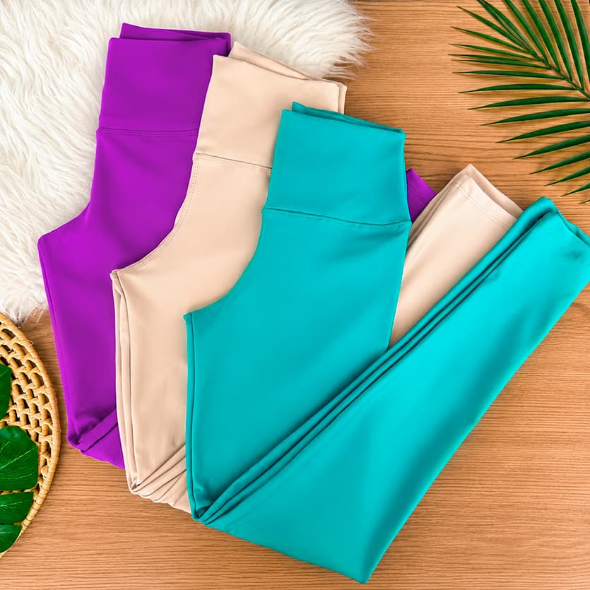 Calça Legging de Cintura Alta Premium para Academia Feminina Esportiva Modeladora Cores Verão
