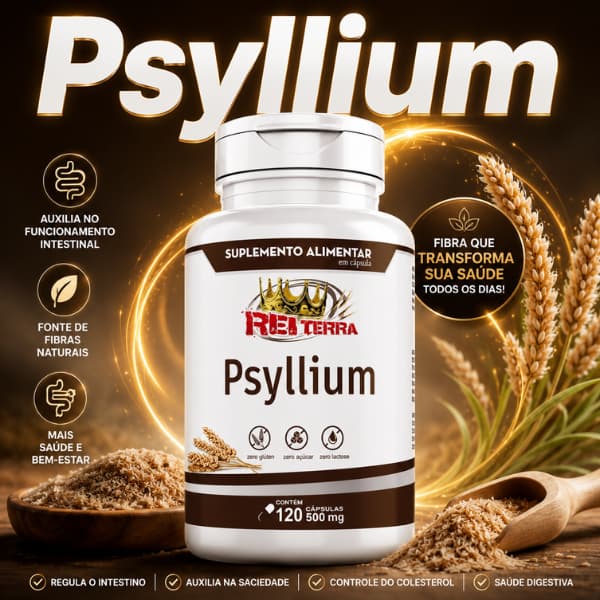 Psyllium 120 cápsulas 500mg Rei terra