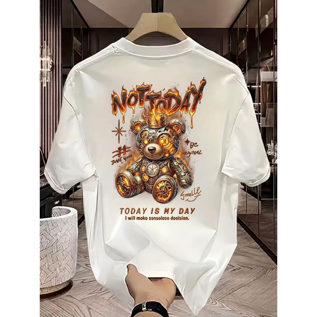 Camisa Masculina Algodão Streetwear Urso Bear Moda Urbana Camiseta Premium