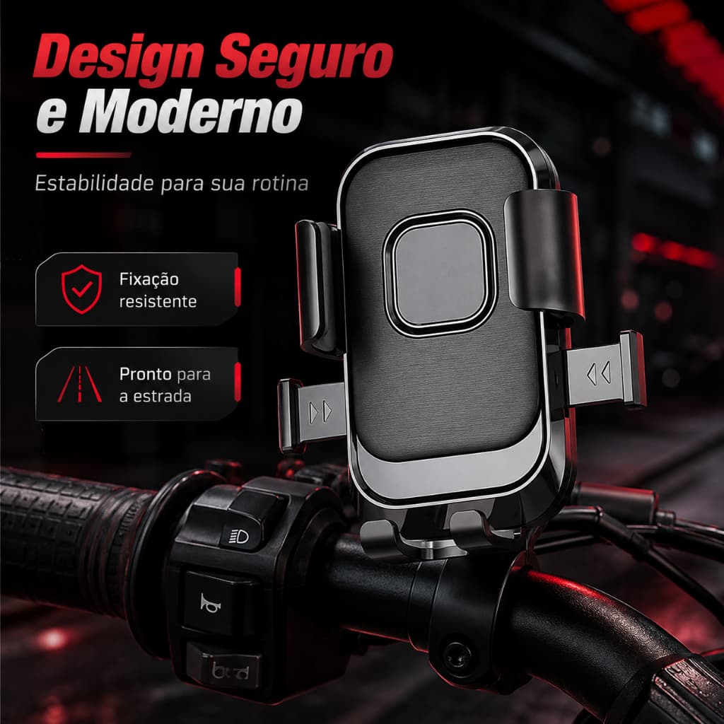 Suporte Celular Moto Bike 2 Em 1 Guidão Retrovisor 360°