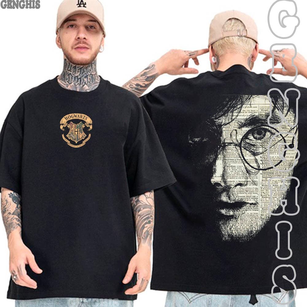 Camiseta HP Rosto Harry Filme Camisa Basica e Oversized Algodão