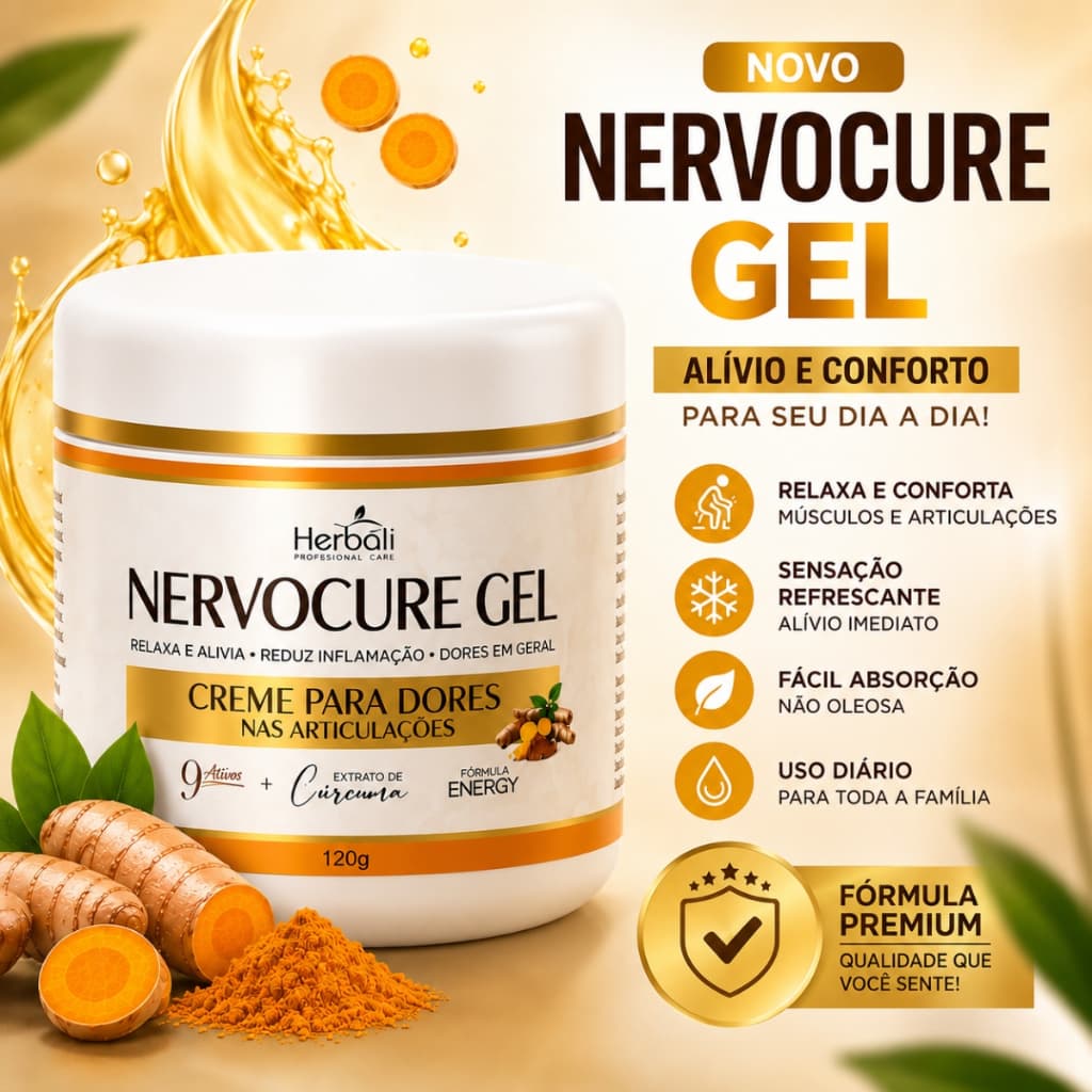 Creme Massageador Nervocure Gel com Cúrcuma e Mentol - 120g