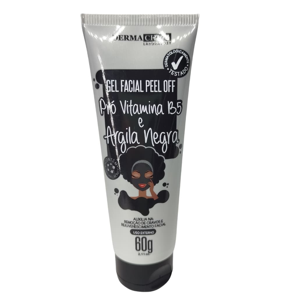 Gel Facial Peel Off Argila Negra Pró Vitamina B5 Remove Cravos Limpeza Profunda Skincare