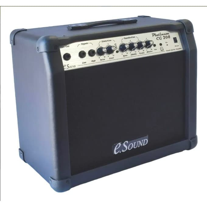Cubo Amplificador Guitarra E-Sound Platinum 208 CG 30W RMS Fal. 8 Pol. Bivolt 110/220V Preto