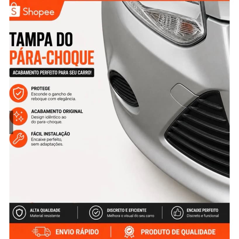 Tampa Ford Focus 2013 2014 2015 Capa Parachoque Dianteiro