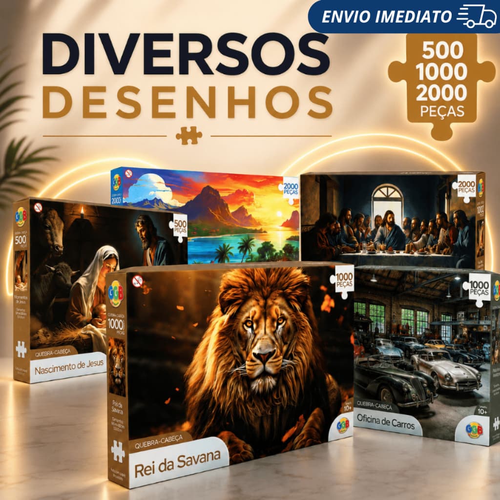 Quebra Cabeça 500 Peças - 1000 Peças - 2000 Peças Peças Premium - Escolha Desenhos
