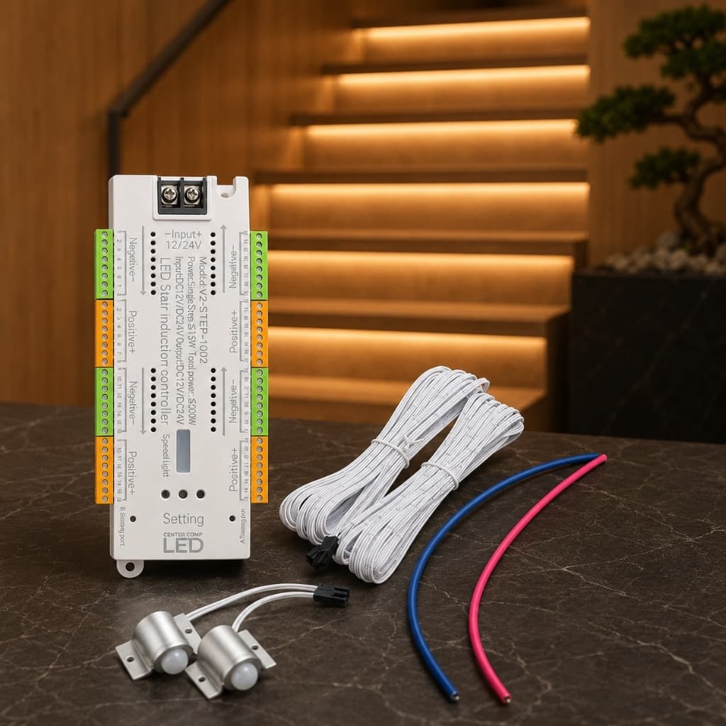 Central Controladora Escada 32 Degraus Sensor De Presença 12V 24V
