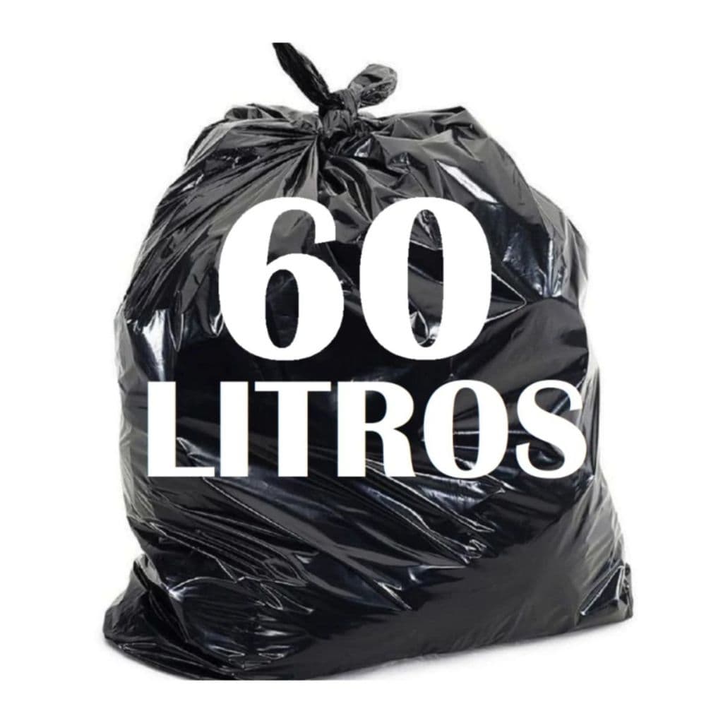 Saco de lixo 60 Litros preto reforçado resistente direto da fábrica