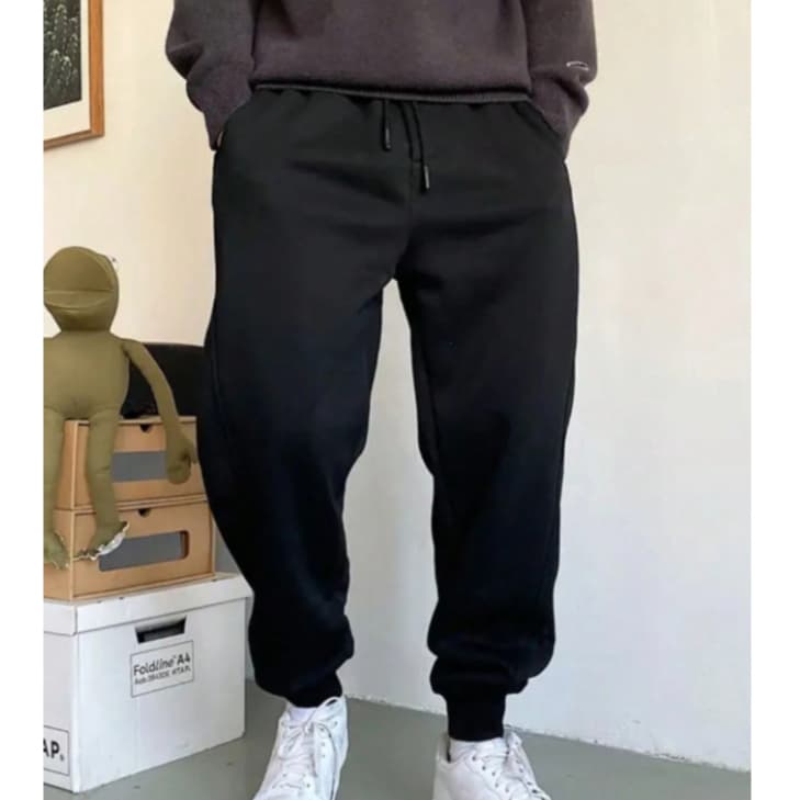 Calça de Moletom Masculina Peluciada Grossa Inverno Quentinha Confortável