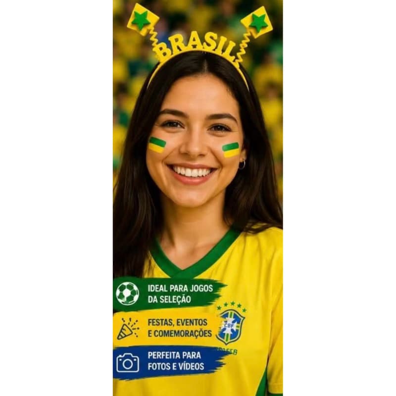 Tiara Brasil Copa do Mundo | Verde e Amarela | Festa, Torcida e Eventos