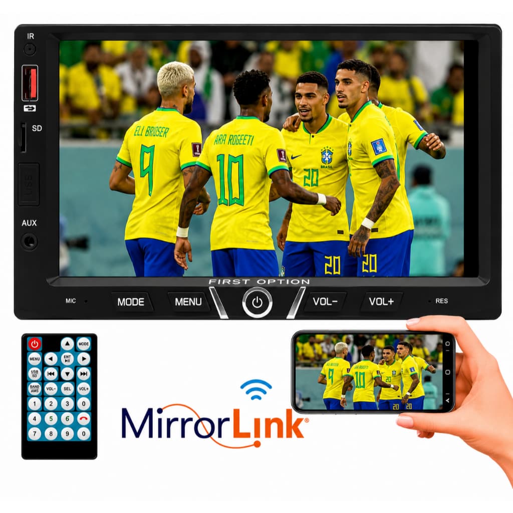 Central Multimídia 7 Pol Bluetooth Espelhamento Android Ios