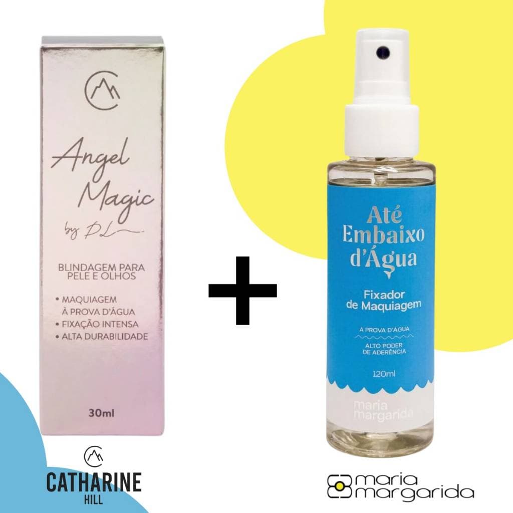 Kit Blindagem Angel Magic Catharine Hill 40ml  + Fixador Ate Embaixo D´Água 120ml Maquiagem Selada