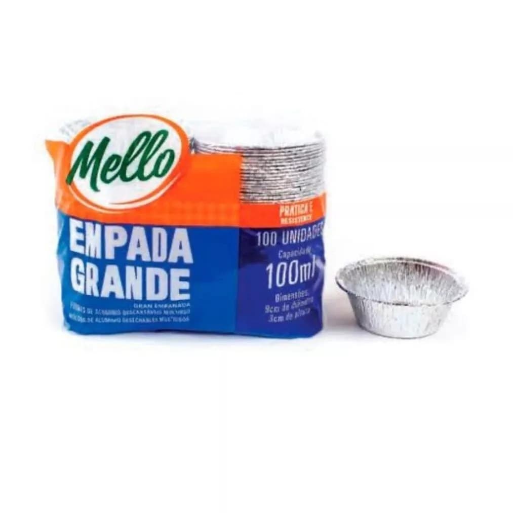 Kits Forminhas Empada Queijadinha GRANDE Alumínio 100ml Mello pacotes com 100 e 200 unidades