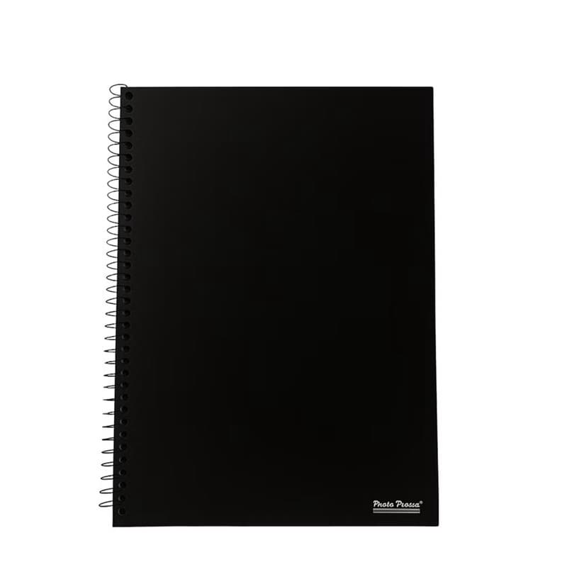 Caderno Universitário Espiral Capa Dura Preto 1 Matéria 80 Folhas