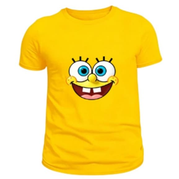 Camiseta Infantil Bob Esponja Amarela - Estampa Fofa, Confortável e 100% Algodão Meninas e Maeninos
