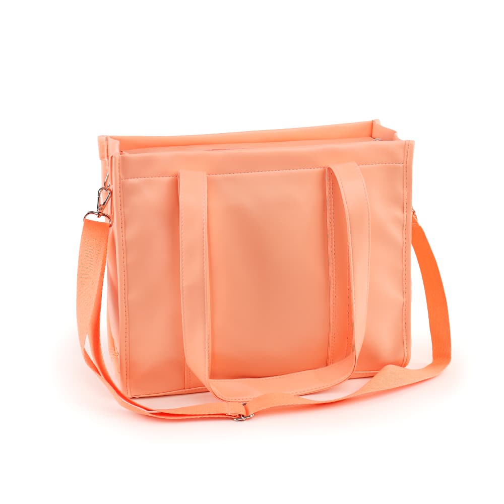 Bolsa Tote Midi com Alça Laranja Papaya Cream