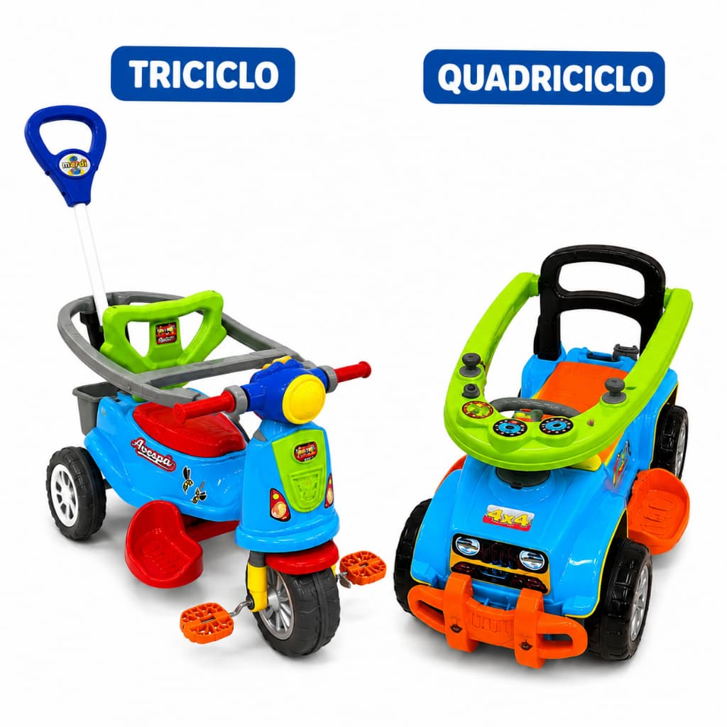 Totokinha Quadriciclo Triciclo Motoca Carrinho Passeio Infantil Andador Menino Menina