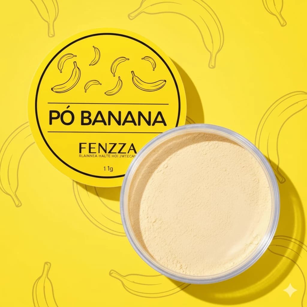 Pó Banana Fenzza Pó Facial Solto Efeito Matte Selagem Controle da Oleosidade Acabamento Natural - Fenzza ou Mia Make