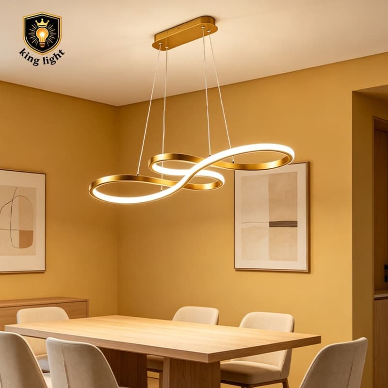 Lustre Moderno De Controle Remoto Dourado3 Cores Pendentes Vários Modelos Para Sala De Estar Quarto Cozinha