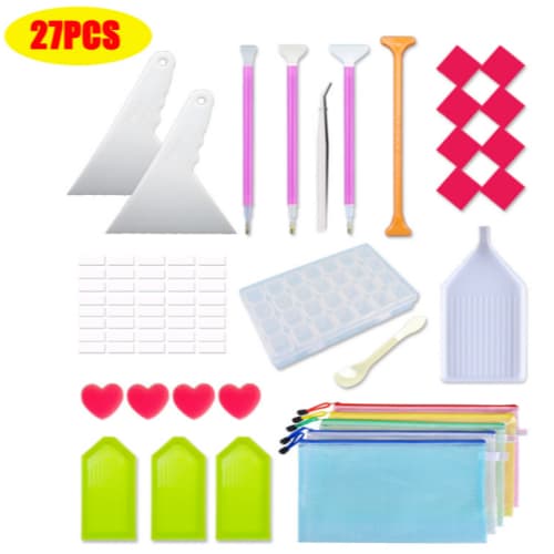 Kit 27pcs De Ferramentas De Pintura Pintura Diy 5d Diamante