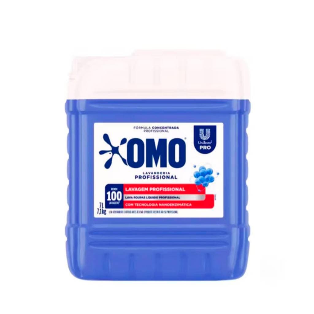 Sabao Liquido Omo Pro 7 Litros Lava Ate 500 Quilos De Roupa Limpa Formula Compactada Alta Performance Maquina
