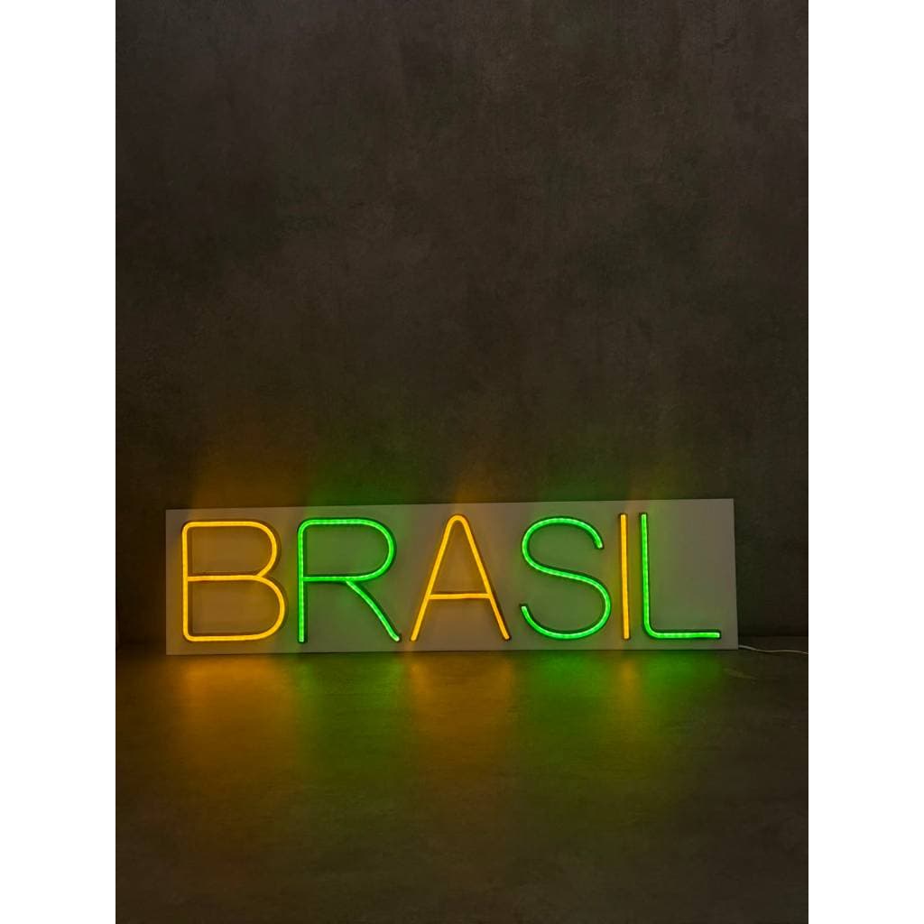 Letreiro Painel Luminoso Led Neon Brasil Decoração e Iluminação Ambiente Copa Mundo 2026 Bares Salas Festas Fifa