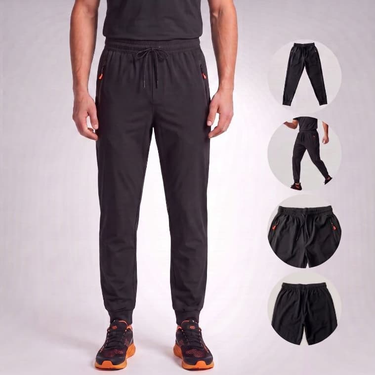 Calça Tactel Masculina Esportiva Bolso com Zíper Academia Confortavel