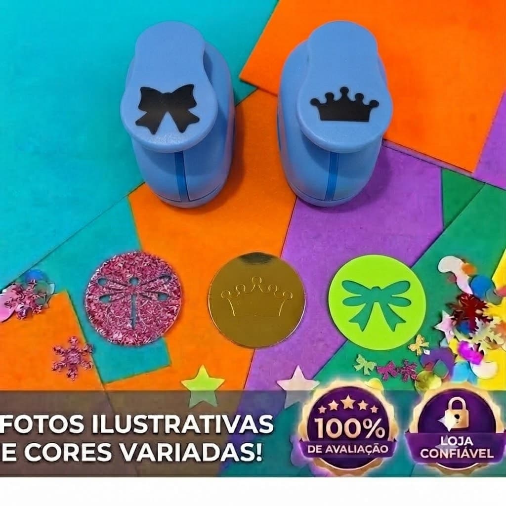 Kit 2 Cortador Eva Papel Scrapbook 25mm  2,5cm Laço + Coroa