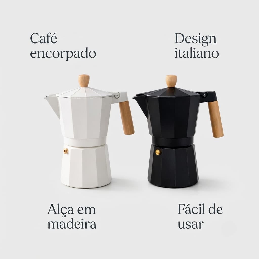 Cafeteira italiana alumínio 6 xicaras 300ml tradicional expresso cafe