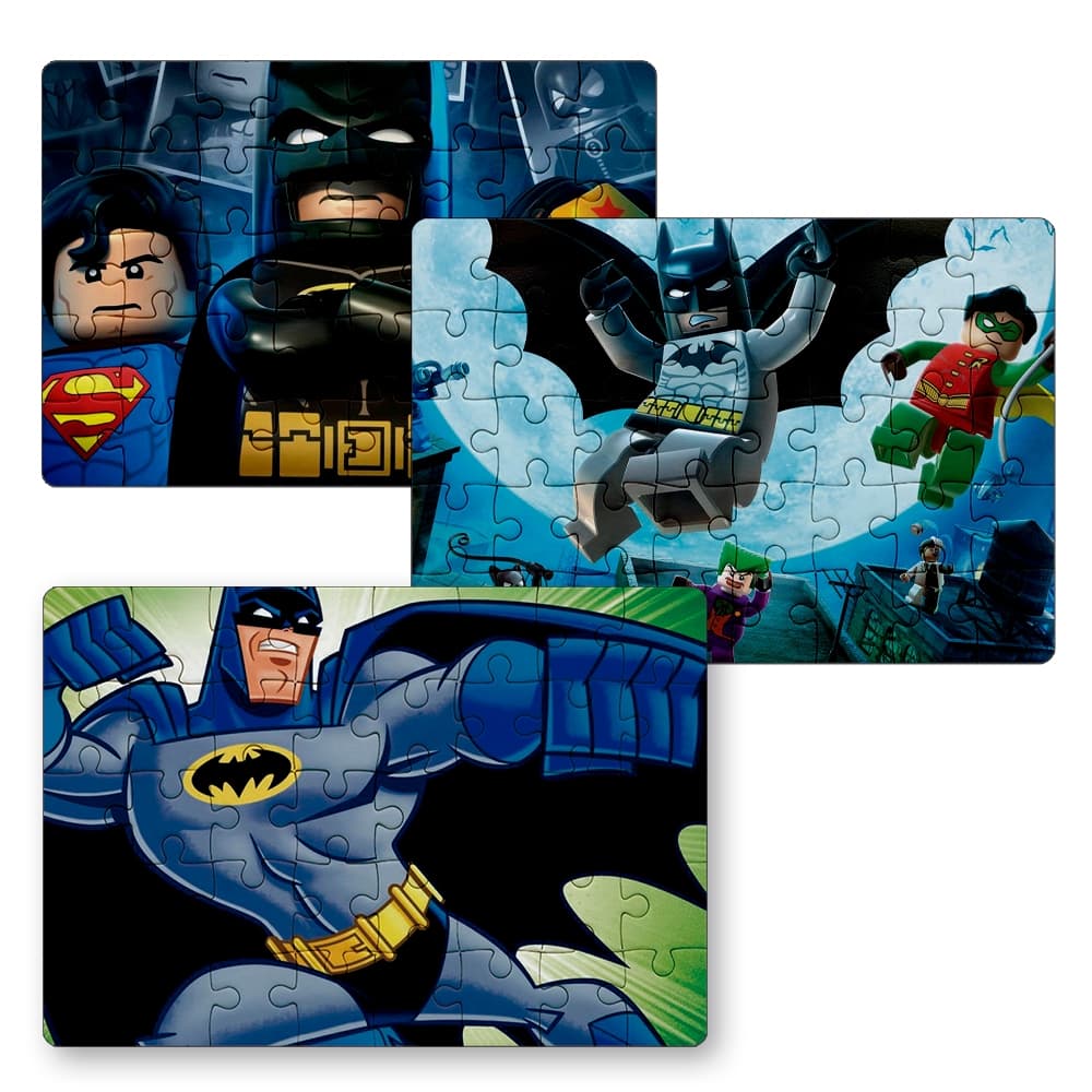 KIT 3 Quebra cabeças Batman, Lego, Robin | MDF | 24, 40 E 70 PÇS | Sublime Fantasia