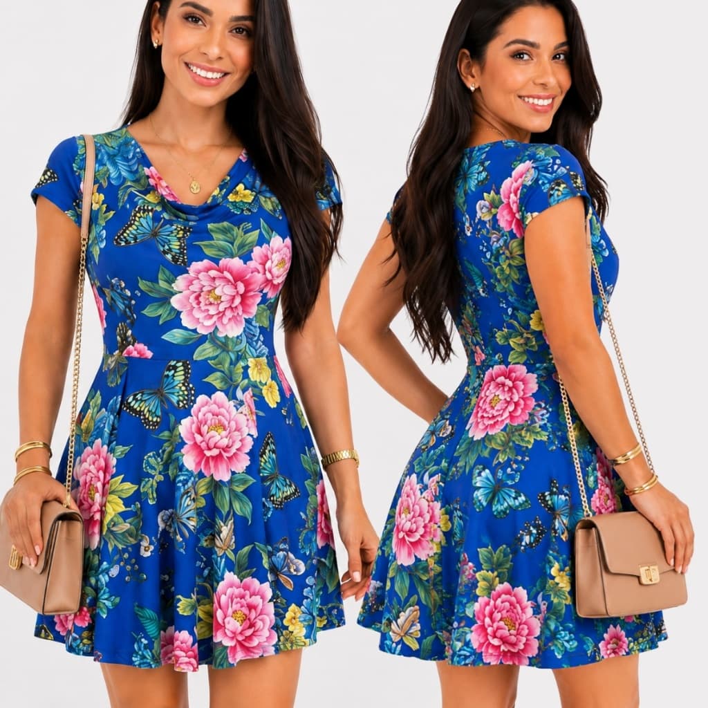 Vestido Senhora Malha Fria Liganete Manga Curta Confortável Soltinho Estampado Moda Evangelica P M G GG